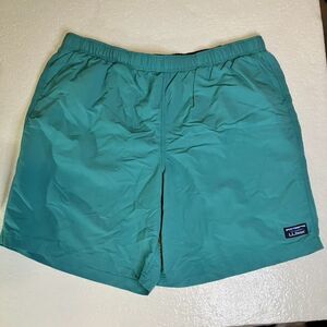 L.L.Bean Supplex Sport Shorts Mens Teal Blue Swim Trunks Elastic Waist Size XL